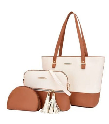 Fashion Women's Outdoor Casual Three Piece Leather Handbag Messenger Bag