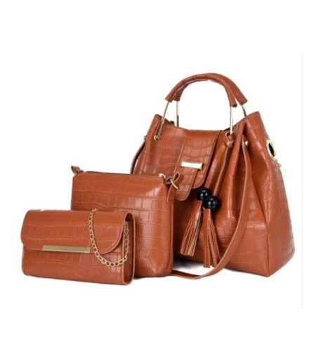 Fashion Women's Outdoor Casual Three Piece Leather Handbag Messenger Bag