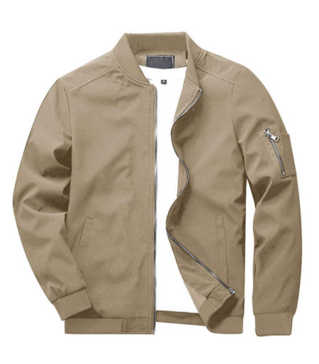 Men's Spring Fall Casual Slim Fit Thin Lightweight Outwear Sportswear Bomber Jacket Coat